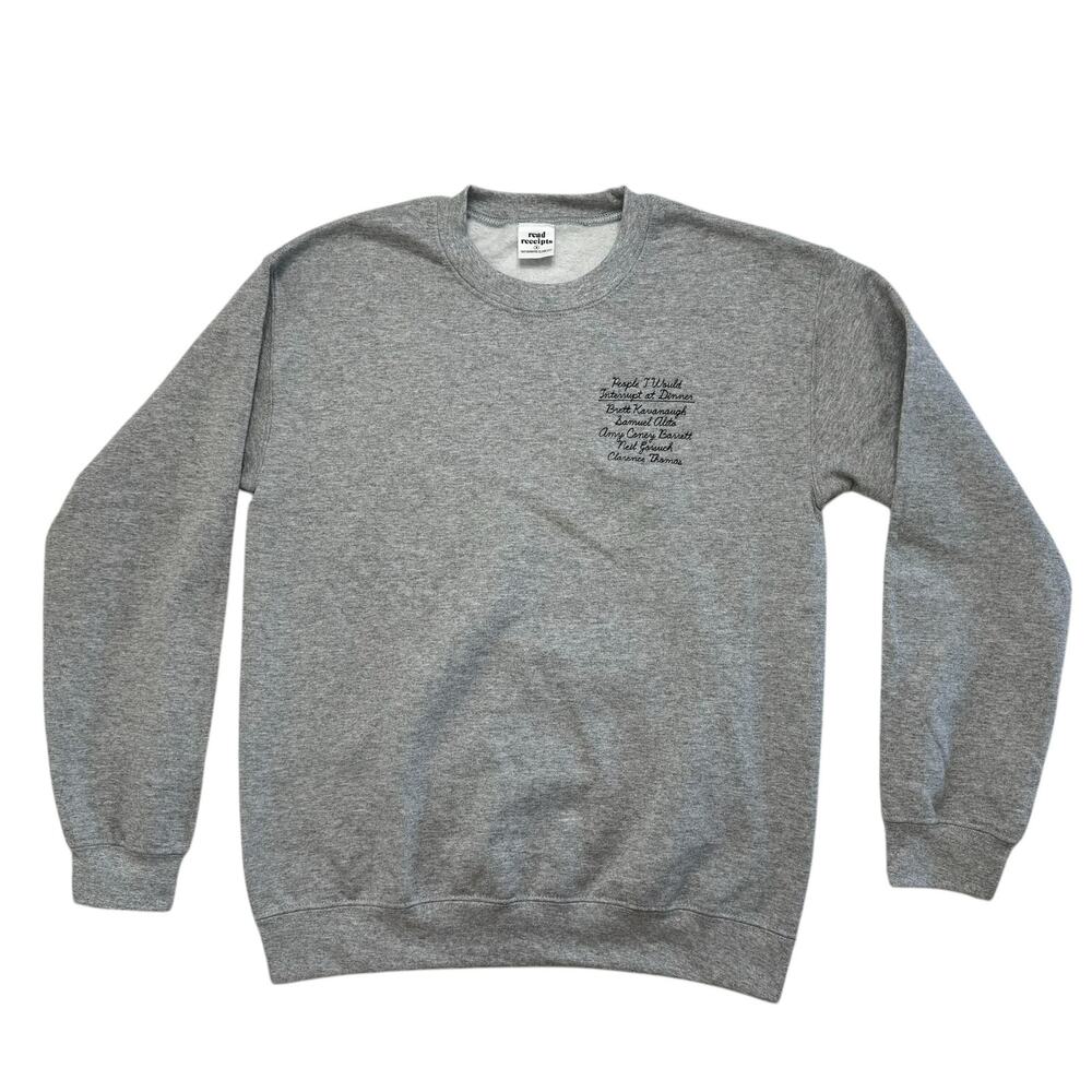 READ RECEIPTS Supreme Court “People I Would Interrupt” Gray Sweatshirt Small - Picture 5 of 12